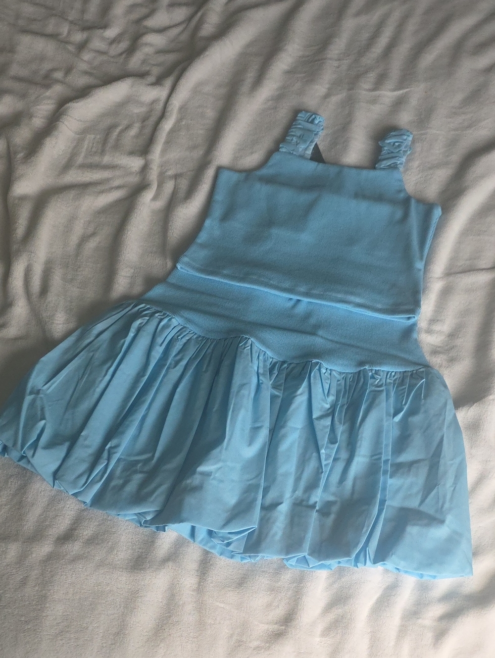 Tractr Light Blue Girls' Matching Skirt Top Set